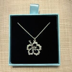 Disney Silver Floral Pendant Necklace
